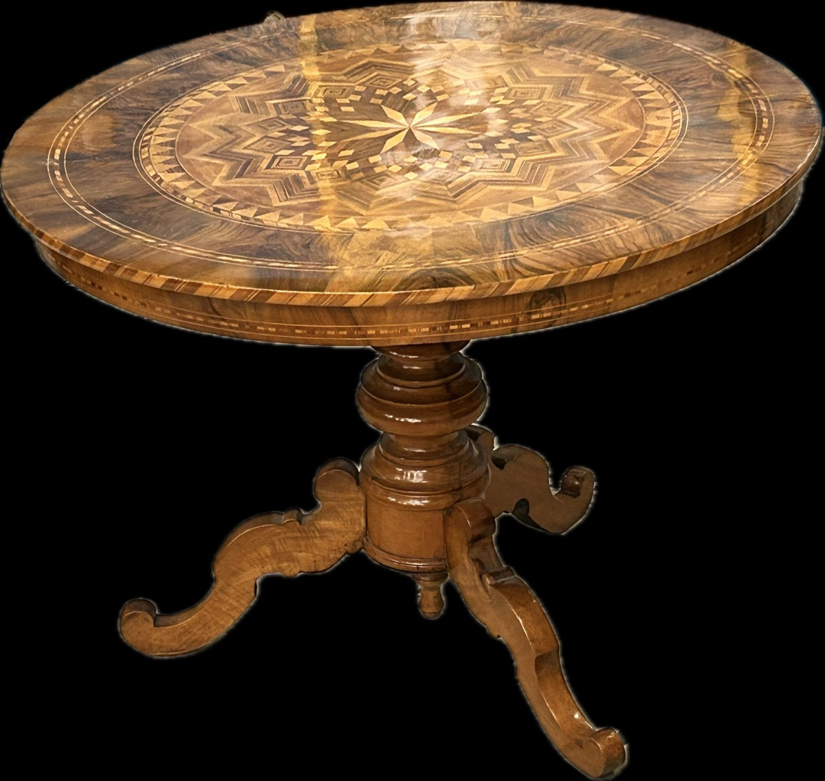 Charles X Style Pedestal Table, 19th Century -photo-8