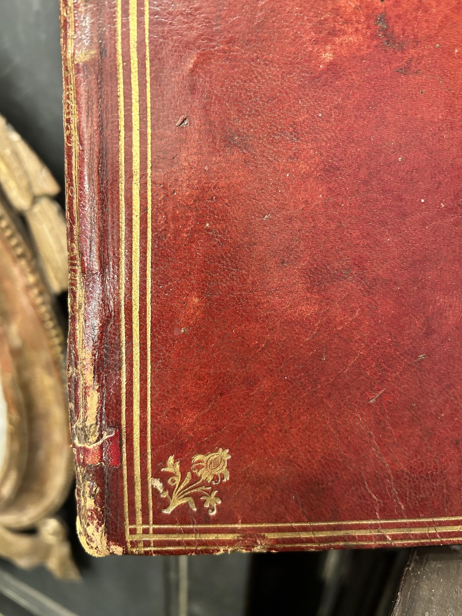 Binding - Full Red Morocco Leather From The 18th Century -photo-3