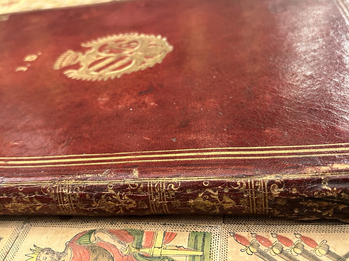 Binding - Full Red Morocco Leather From The 18th Century -photo-4