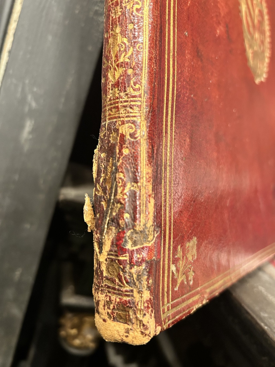 Binding - Full Red Morocco Leather From The 18th Century -photo-5