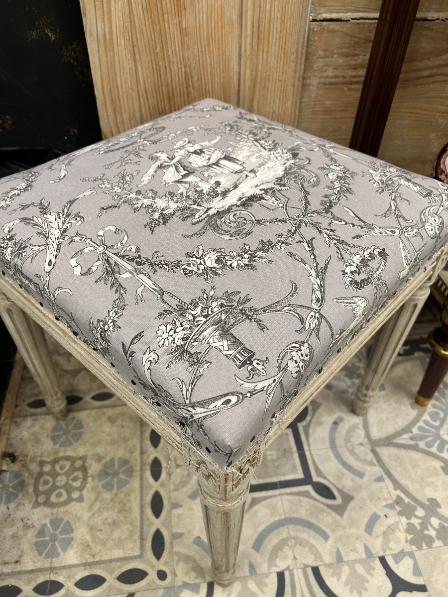 Tabouret de style Louis XVI-photo-2