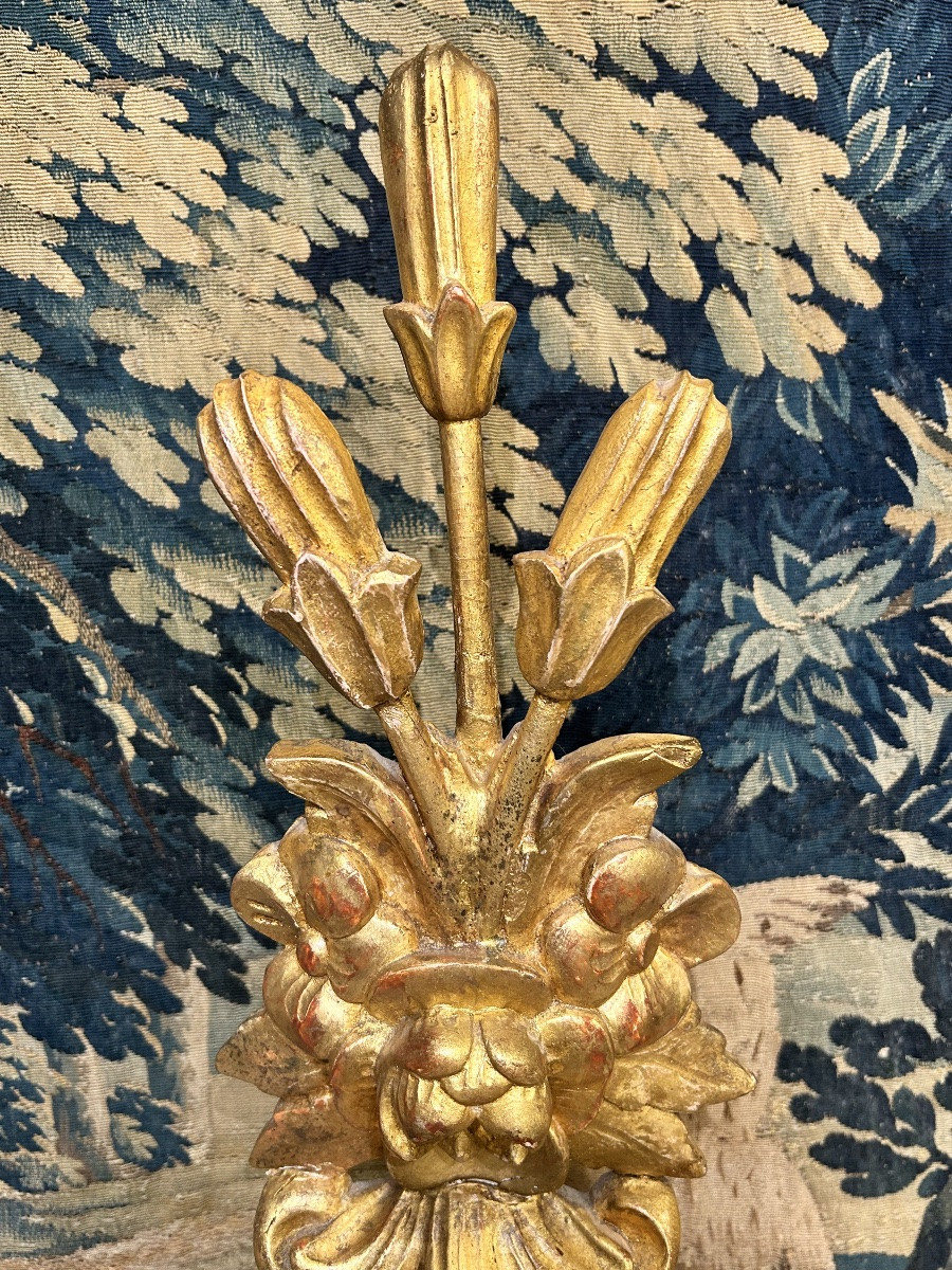 Reliquary Monstrance In Gilded Wood 18th Century-photo-4