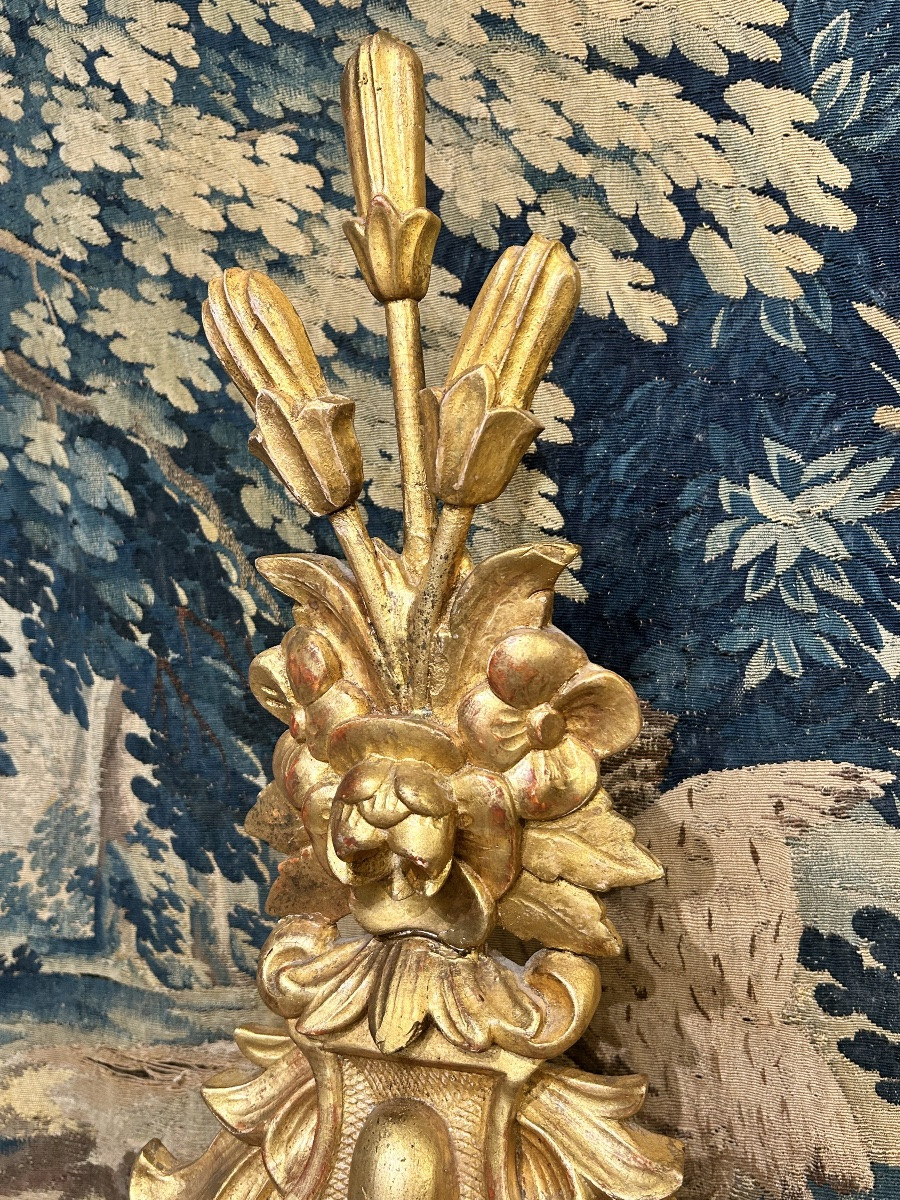 Reliquary Monstrance In Gilded Wood 18th Century-photo-2