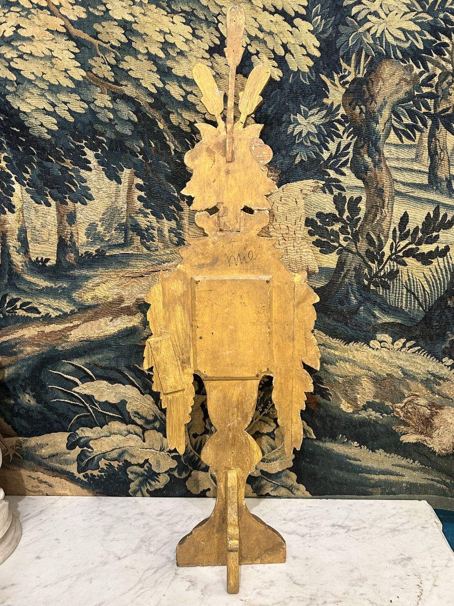 Reliquary Monstrance In Gilded Wood 18th Century-photo-4