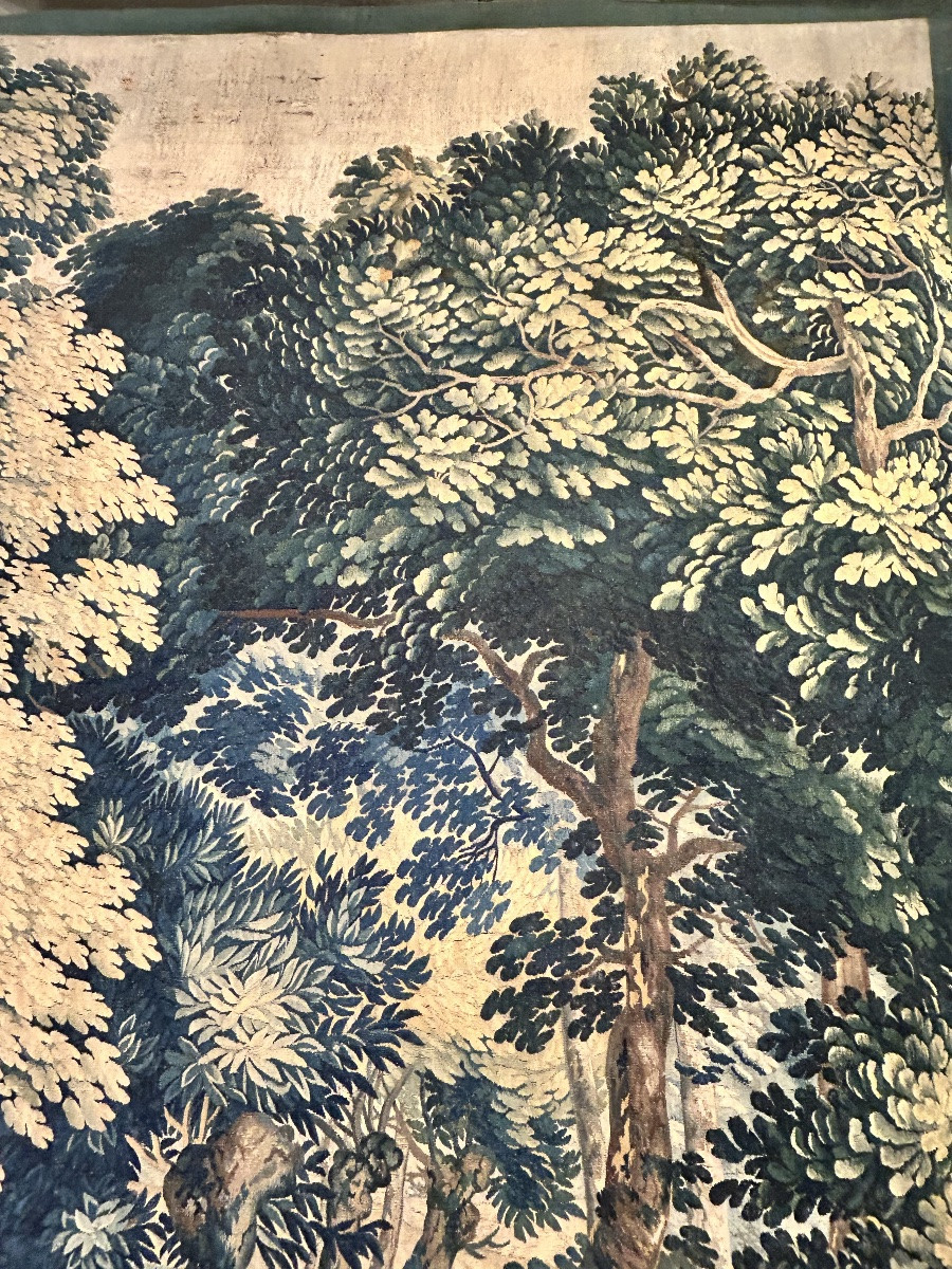 Tapestry Greenery Aubusson Manufacture 18th Century-photo-5