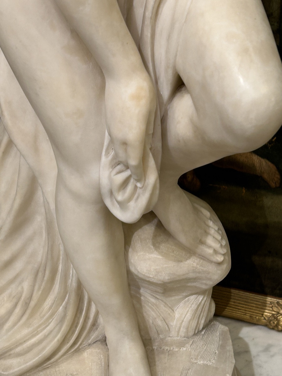 La baigneuse dite Vénus sortant du bain en marbre blanc -photo-8
