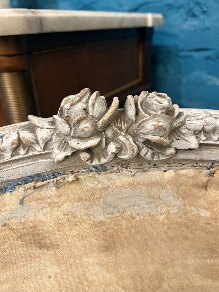 Paire de fauteuils corbeille style Louis XVI-photo-2