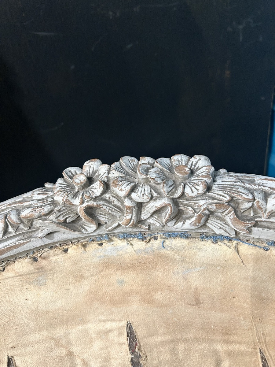 Paire de fauteuils corbeille style Louis XVI-photo-3