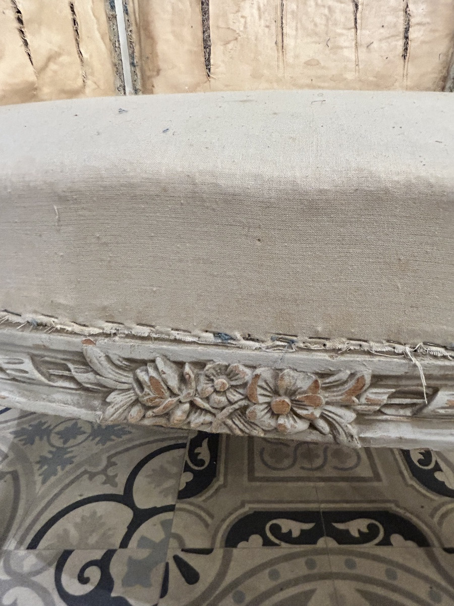 Paire de fauteuils corbeille style Louis XVI-photo-4