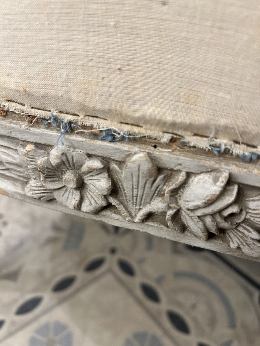 Paire de fauteuils corbeille style Louis XVI-photo-8