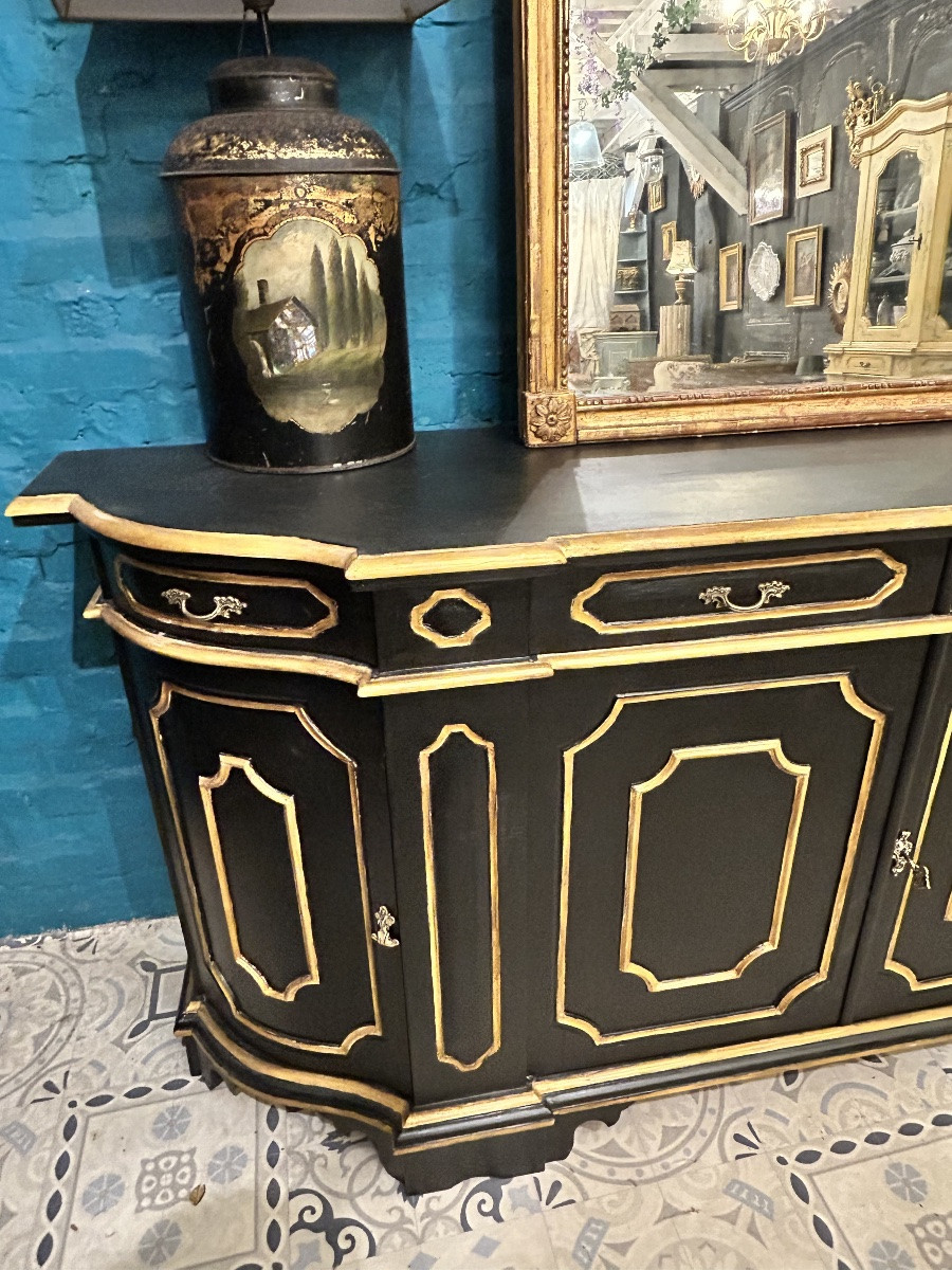 Italian-style Sideboard In Polychrome Painted Wood-photo-3