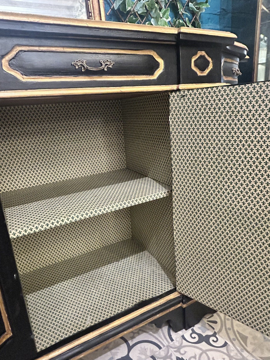 Italian-style Sideboard In Polychrome Painted Wood-photo-4