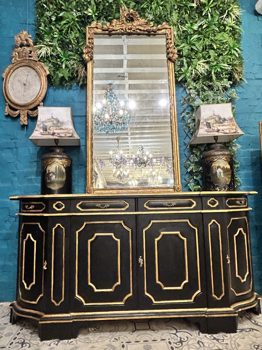 Italian-style Sideboard In Polychrome Painted Wood