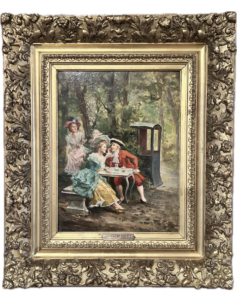 Oil On Panel Mariano Alonzo -perez