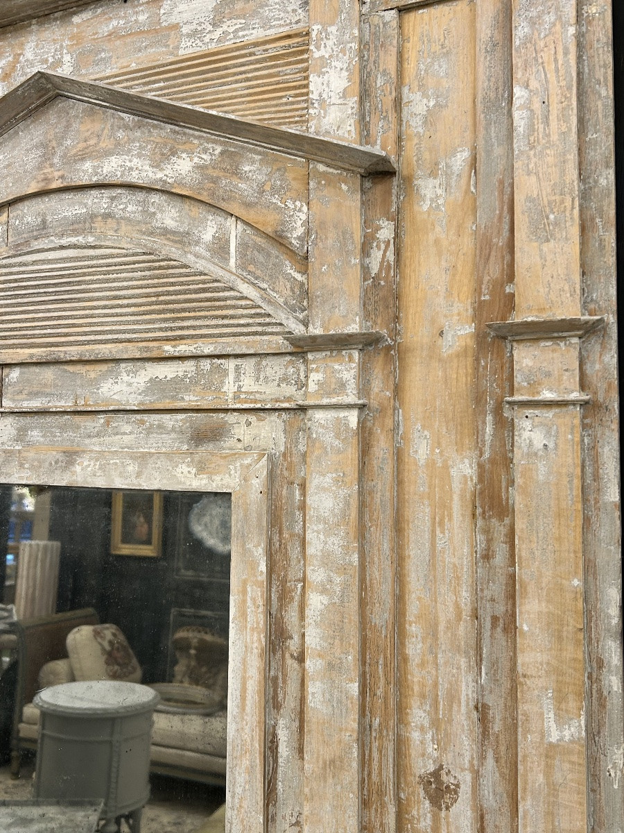 Trumeau directoire en bois décapé-photo-4