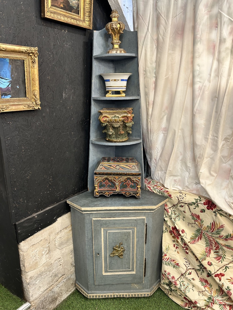 Louis XVI Rechambered Wood Corner Cabinet-photo-4