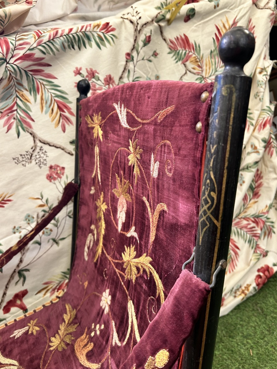 Pair Of Napoleon III Bamboo-style Folding Armchairs-photo-2