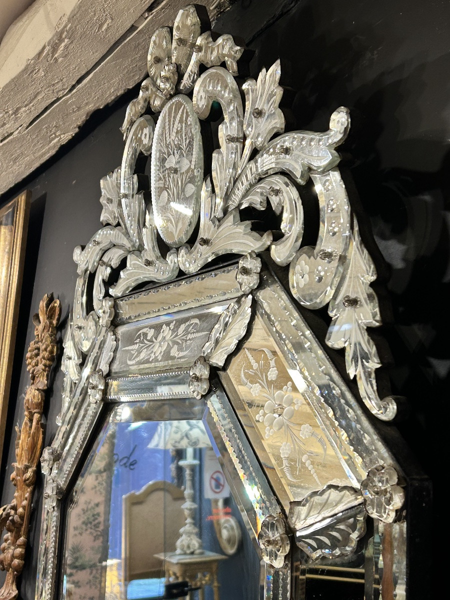 Large Venetian Mirror From The 19th Century-photo-4