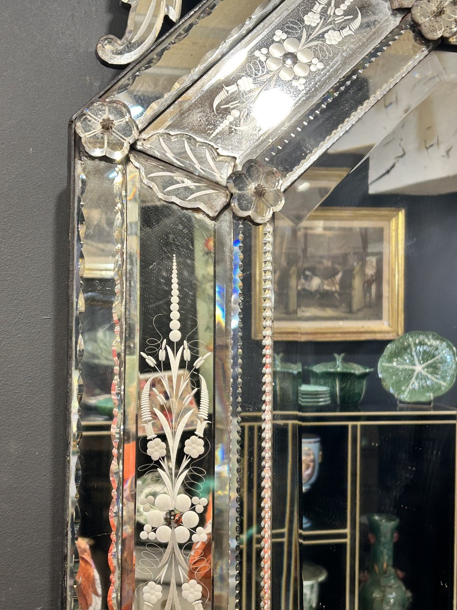 Large Venetian Mirror From The 19th Century-photo-5