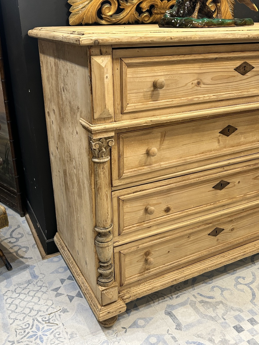 Commode en pin XIX siècle -photo-2