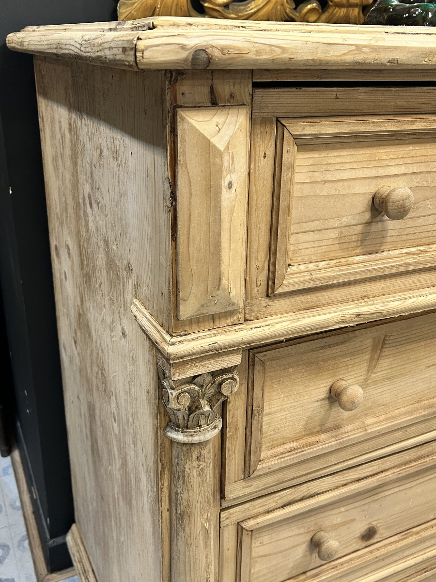 Commode en pin XIX siècle -photo-4