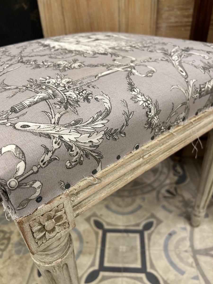 Large Louis XVI-style Bench Seat-photo-3