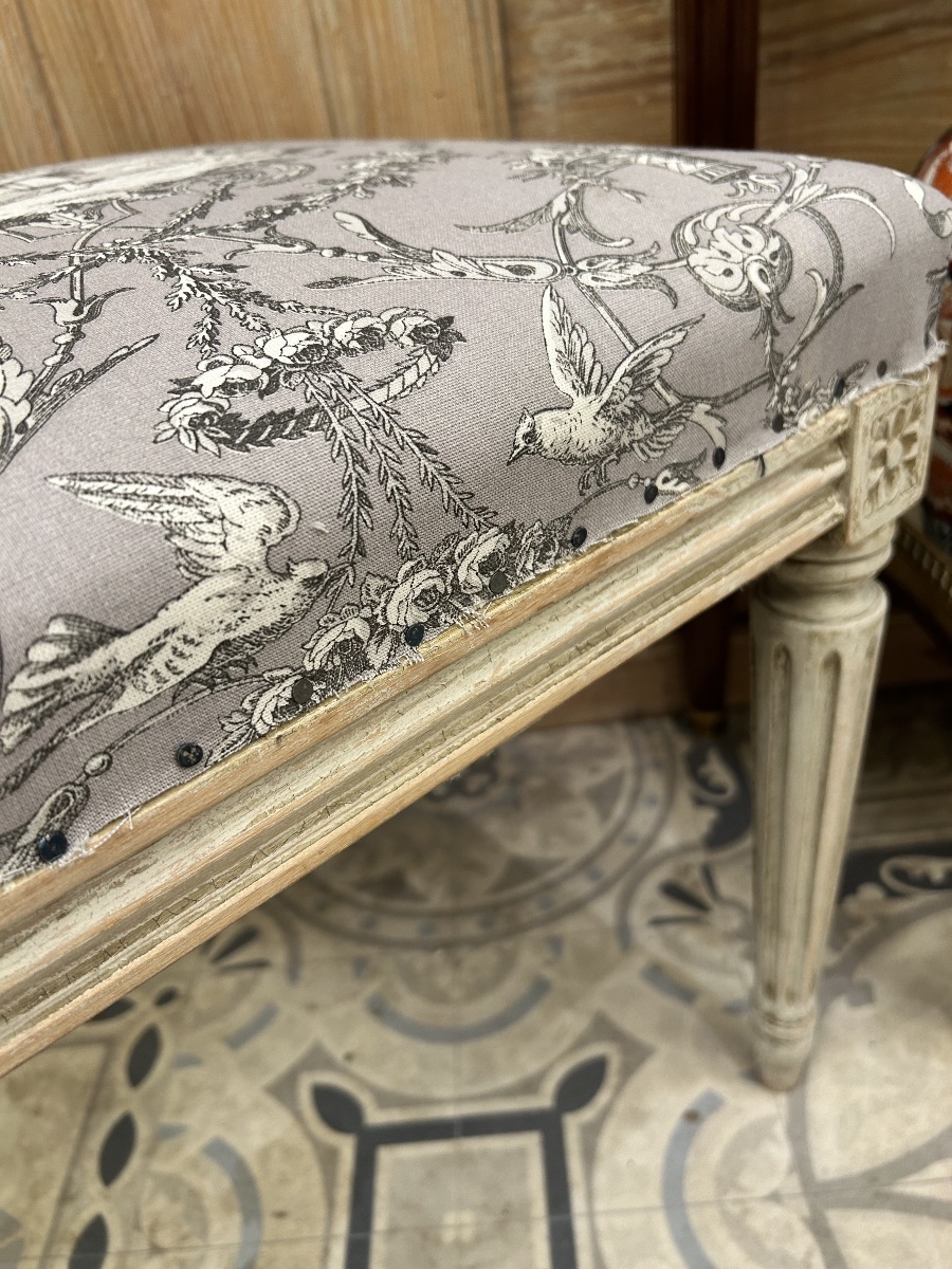 Large Louis XVI-style Bench Seat-photo-3