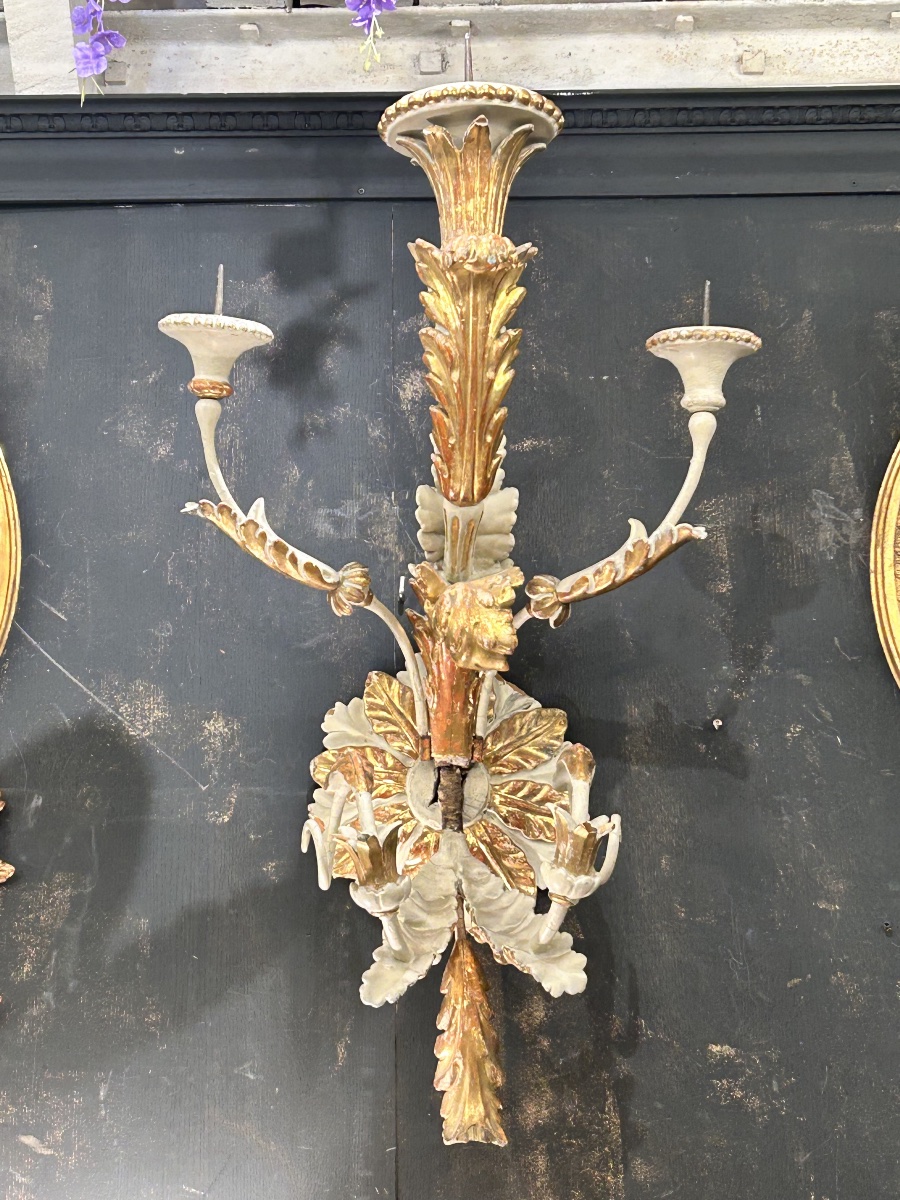 Applique Pique cierge en bois XIX siècle 