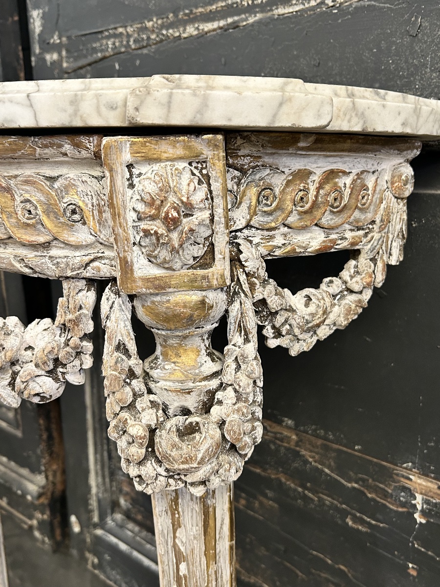 Louis XVI Half-moon Console Table-photo-2