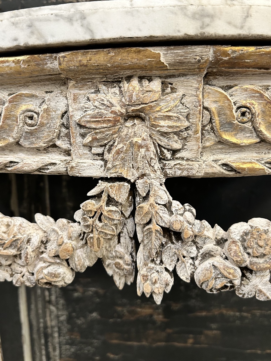 Louis XVI Half-moon Console Table-photo-6