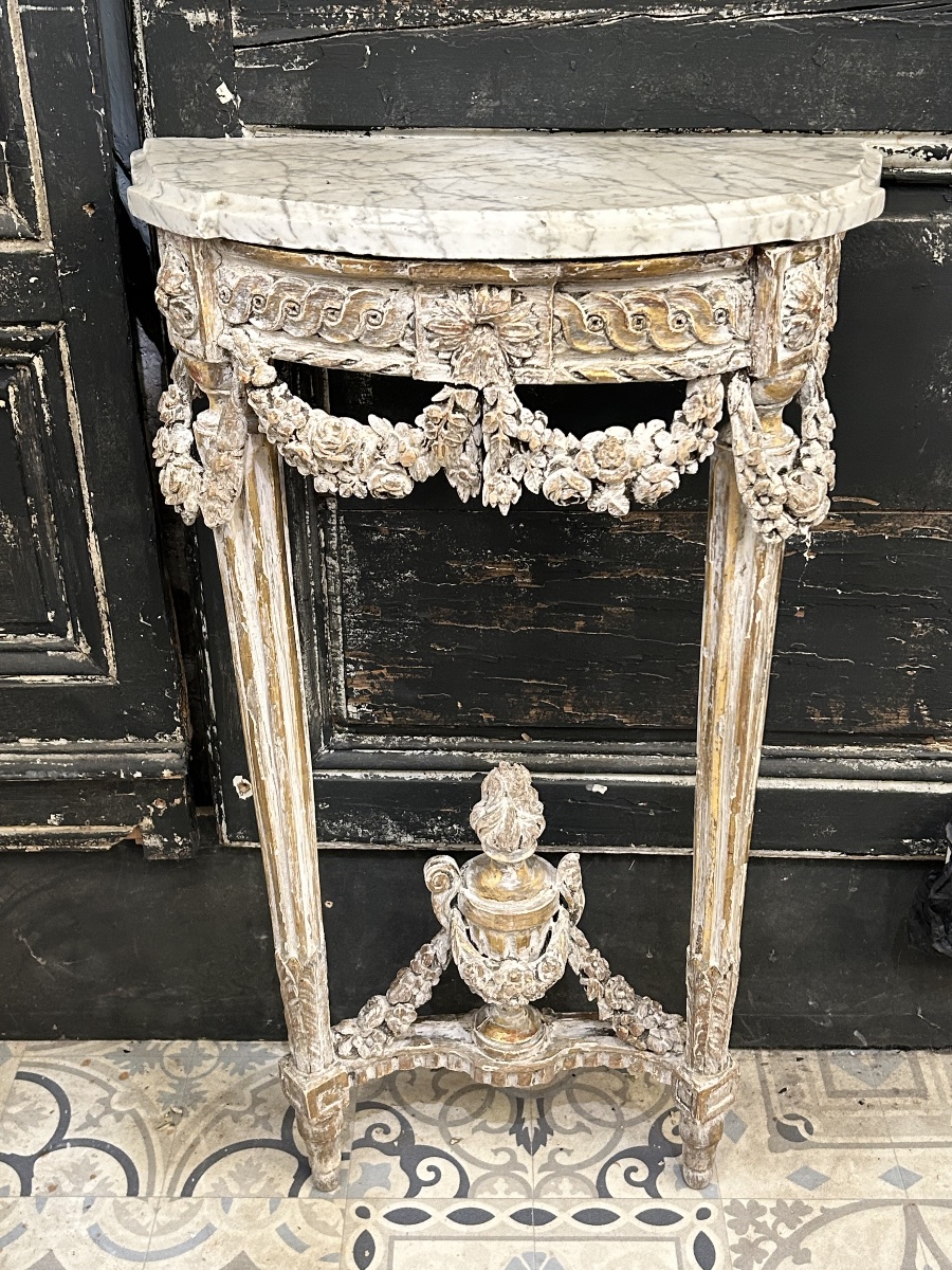 Louis XVI Half-moon Console Table