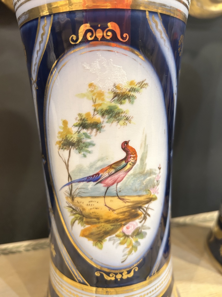 Paire de vases en porcelaine de Bayeux-photo-4