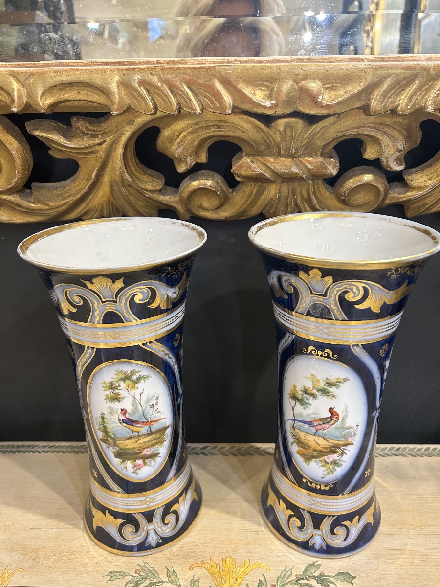 Paire de vases en porcelaine de Bayeux-photo-6
