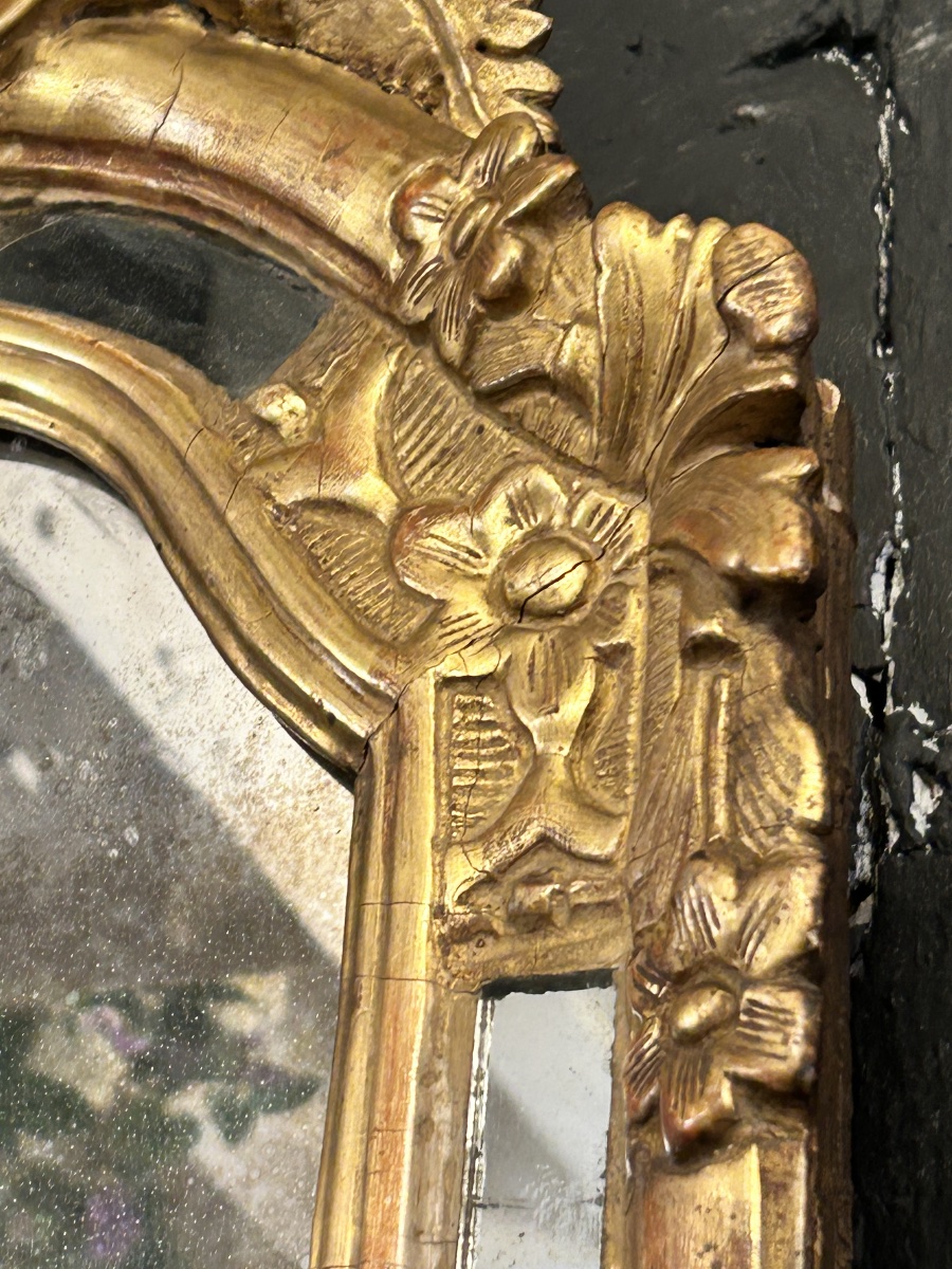 Regency-era Mirror With Gilded Wooden Frame -photo-3