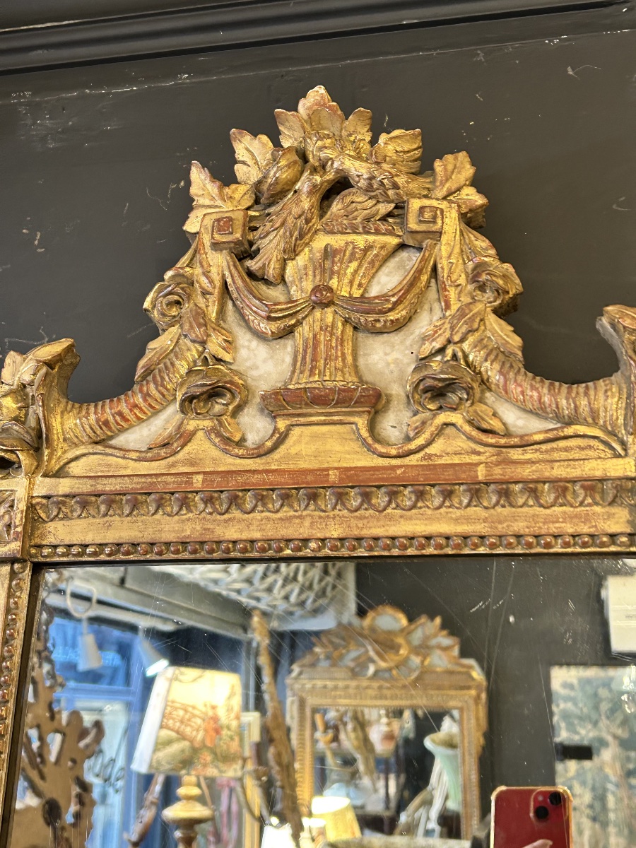 Miroir à fronton Louis XVI -photo-3