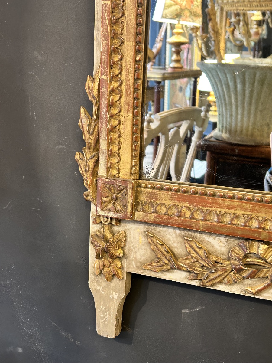 Miroir à fronton Louis XVI -photo-1