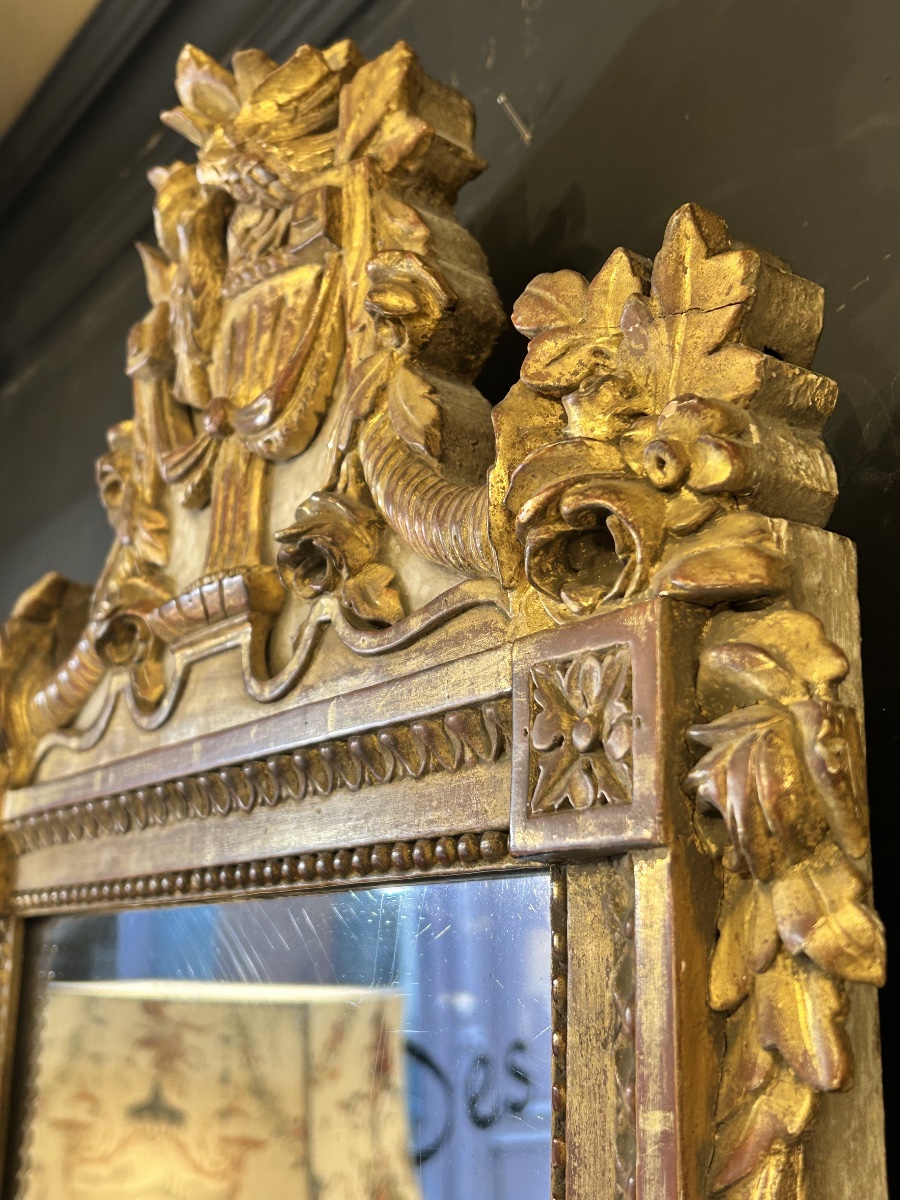 Miroir à fronton Louis XVI -photo-4