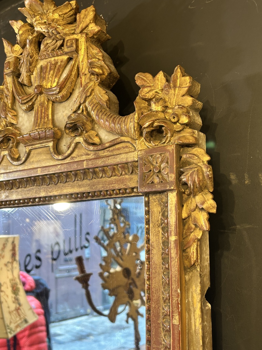 Miroir à fronton Louis XVI -photo-5