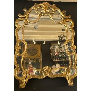 Mirror With Gilded Wood Bead