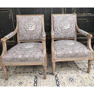 Paire De Fauteuils Louis XVI 