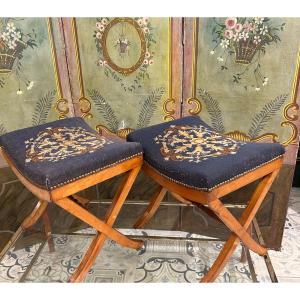 Pair Of Charles X Period Stools