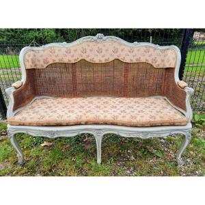 Louis XV Cane Sofa With Ears