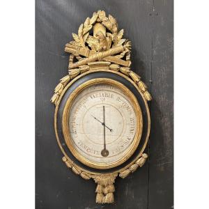 Louis XVI Period Barometer Thermometer 