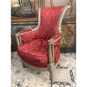 Bergère époque directoire en bois patiné