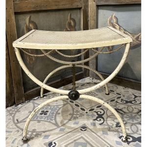 Tabouret curule en fer forgé style Italien 