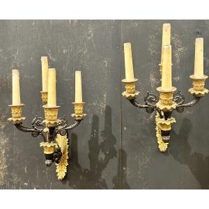 Paire d’appliques époque restauration 