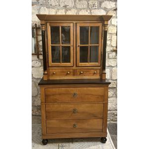 Biedermier-style Two-piece Glass Buffet