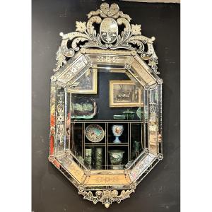 Grand miroir de Venise époque XIX Eme siècle