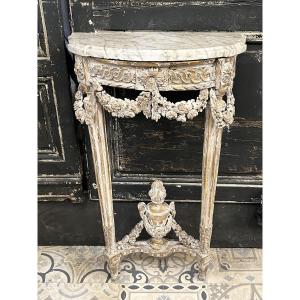 Louis XVI Half-moon Console Table