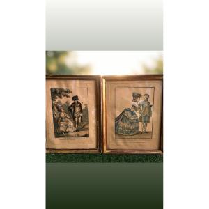 Two 18th-century Color Fashion Engravings 